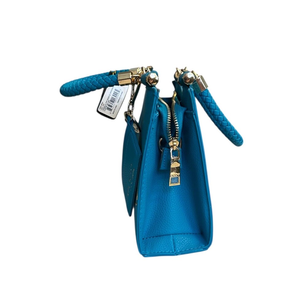 Bebe Los Angeles Fabiola Top Handle Crossbody Bag Purse Blue Card Holder NWT - Picture 2 of 7